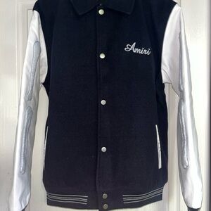 AMIRI navy blue varcity jacket (size XL)